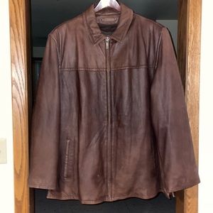 Men’s Wilsons Leather Brown Jacket with Insulated Vest - XL